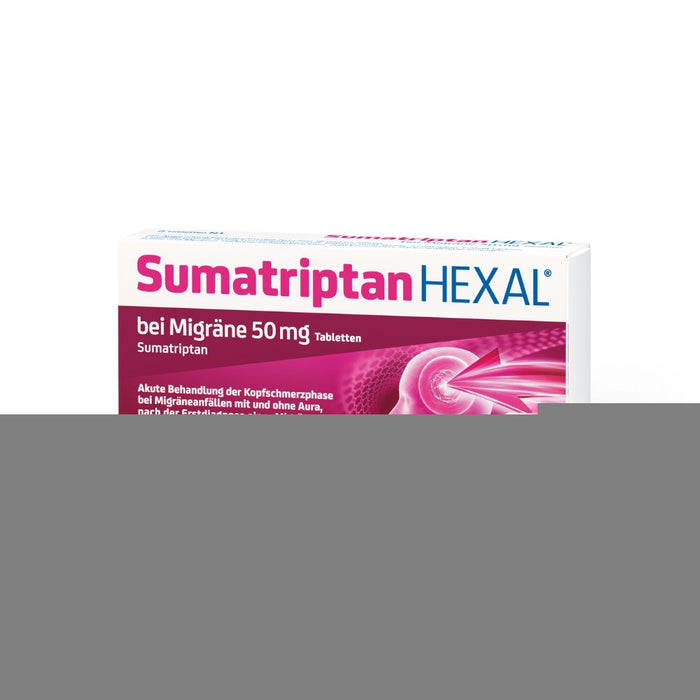 Sumatriptan HEXAL  bei Migräne 50 mg Tabletten, 2 St. Tabletten