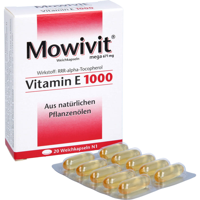 Mowivit Vitamin E 1000 Kapseln, 20 St. Kapseln