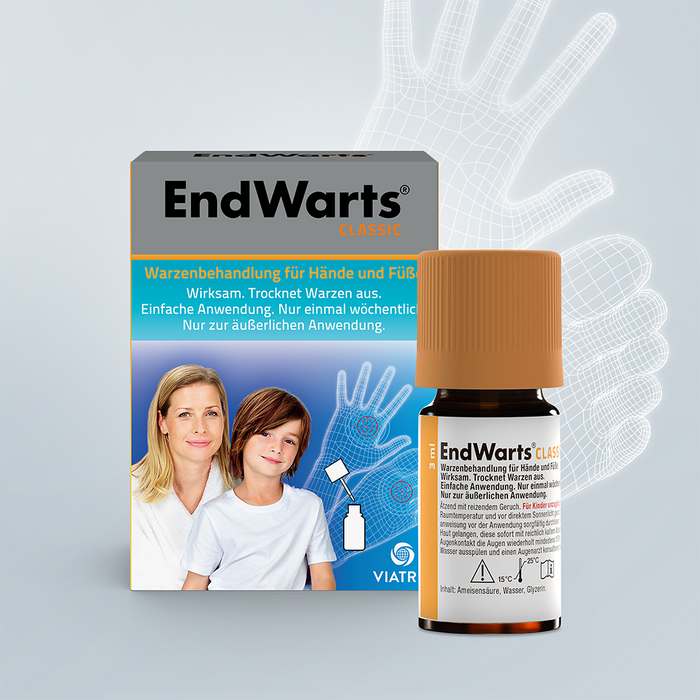 EndWarts classic Warzenbehandlung für Hände und Füße Lösung, 3 ml Lösung