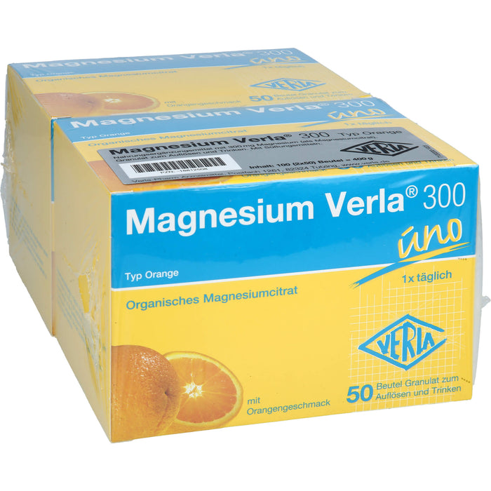 VERLA Magnesium 300 Trinkgranulat mit Orangengeschmack, 100 St. Beutel
