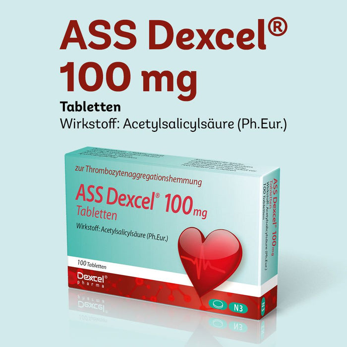 ASS Dexcel 100 mg Tabletten bei Herz-Kreislauf-Erkrankungen, 50 St. Tabletten