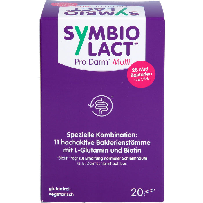 SymbioLact Pro Darm Multi Sticks mit 28 Mrd. Bakterien, L-Glutamin & Biotin, 20 St. Sticks