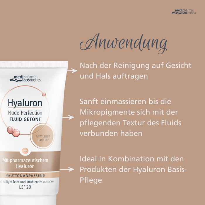 Hyaluron Nude Perfection Fluid getönt mittl HT L20, 50 ml Creme
