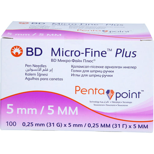 BD MICRO-FINE+ Pen-Nadeln 0.25 mm x 5 mm 31G, 100 St. Packung