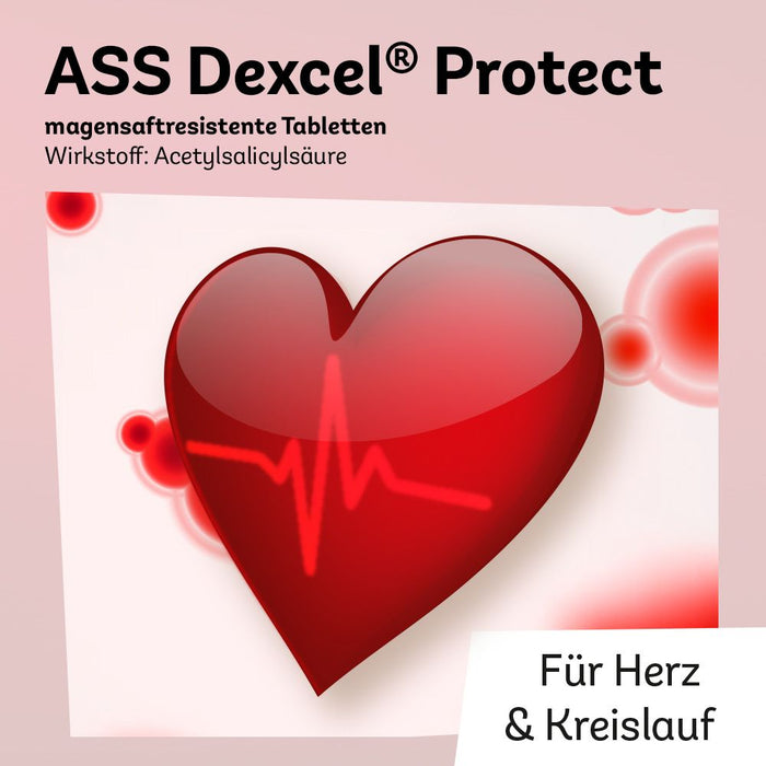 ASS Dexcel Protect 100 mg Tabletten bei Herz-Kreislauf-Erkrankungen, 50 St. Tabletten