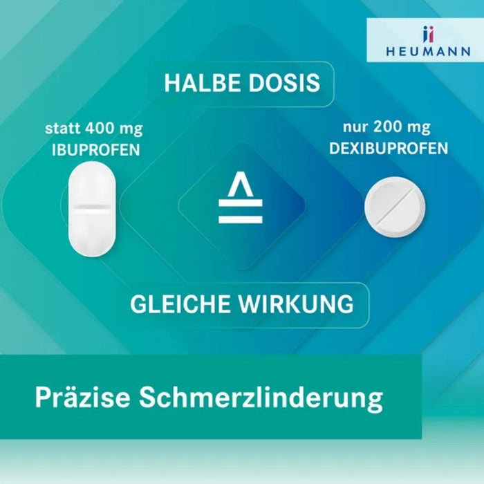 HEUMANN Dexibuprofen 200 mg Filmtabletten bei leichten bis mäßig starken Schmerzen, 20 St. Tabletten
