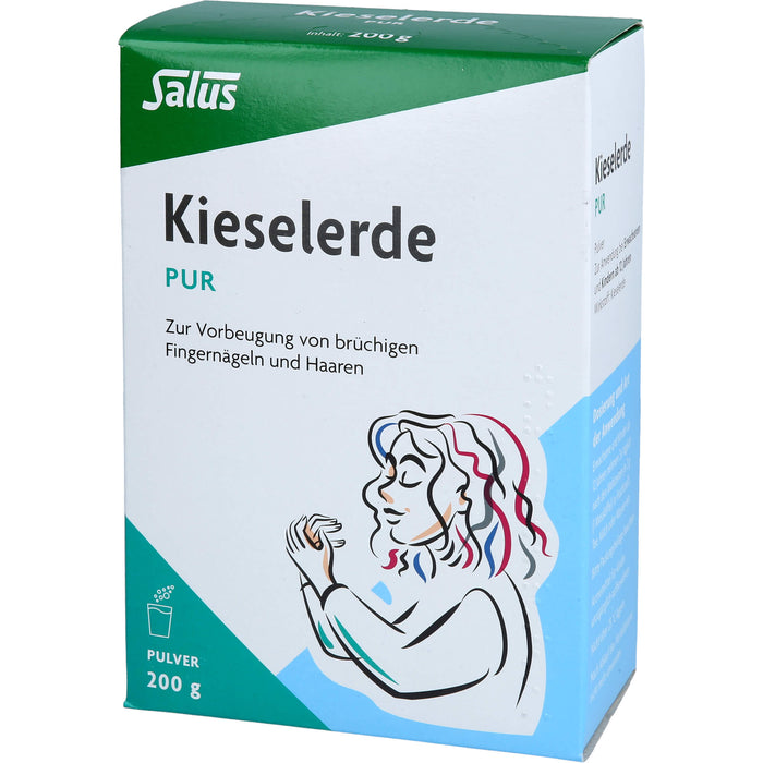 Salus Kieselerde pur Pulver zur Vorbeugung von brüchigen Fingernägeln und Haaren, 200 g Pulver