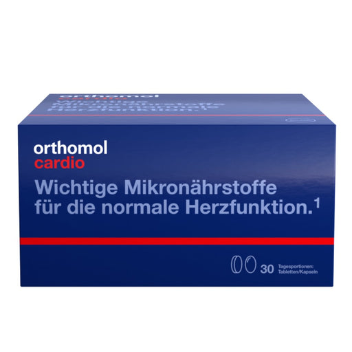 Orthomol Cardio - Mikronährstoffe für die normale Herzfunktion - mit Omega-3-Fettsäuren und Vitamin B1 - Tabletten/Kapseln, 30 St. Tagesportionen