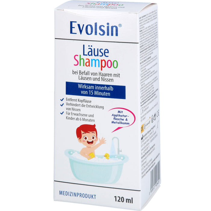 Evolsin Läuseshampoo mit Läusekamm, 120 ml Shampoo