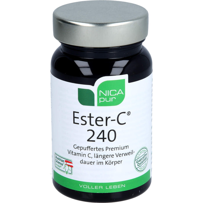 NICApur Ester-C 240 gepuffertes Premium Vitamin C Kapseln, 30 St. Kapseln