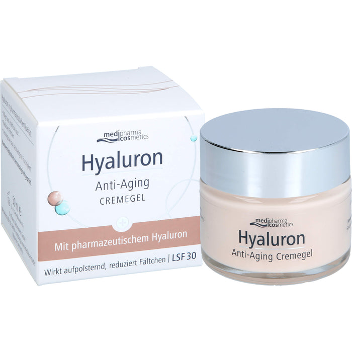 Medipharma Cosmetics Hyaluron Anti-Aging Cremegel wirkt aufpolsternd und reduziert Falten, 50 ml Gel