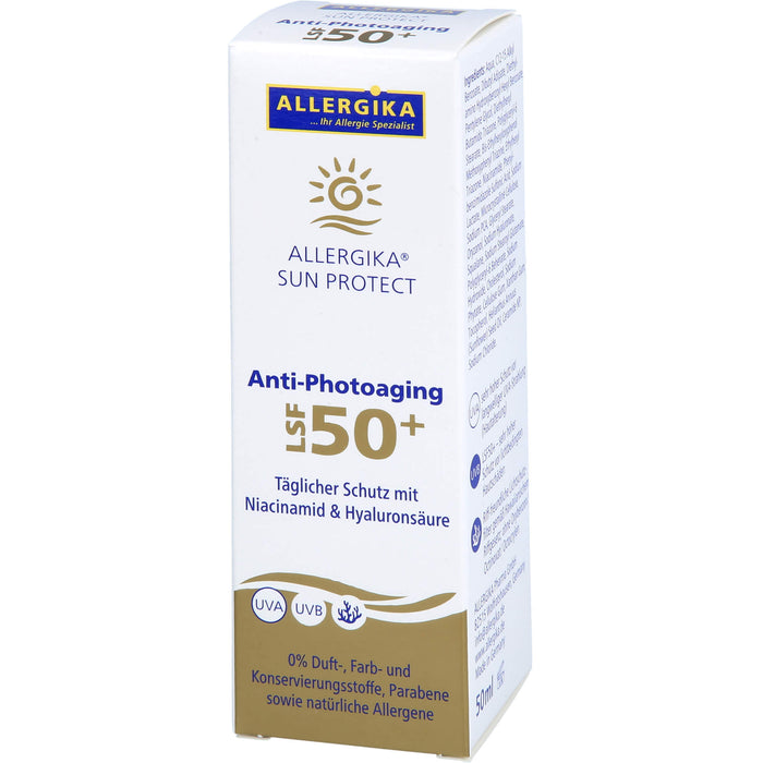 ALLERGIKA Sun Protect Anti-Photoaging LSF 50+ sehr hoher Schutz vor vorzeitiger Hautalterung bei sensibler, trockener Haut, 50 ml Creme