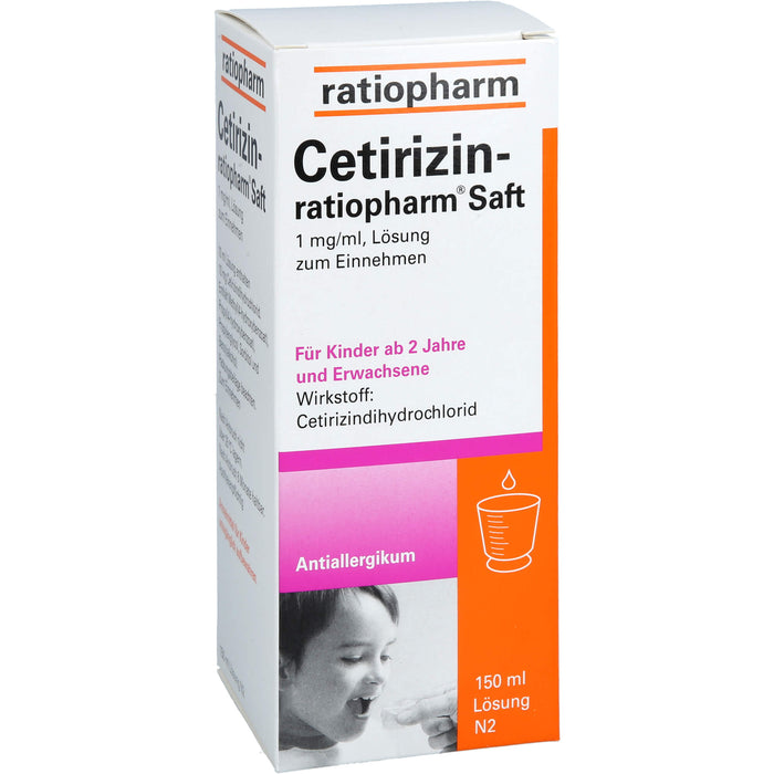 Cetirizin-ratiopharm Saft Antiallergikum, 150 ml Lösung