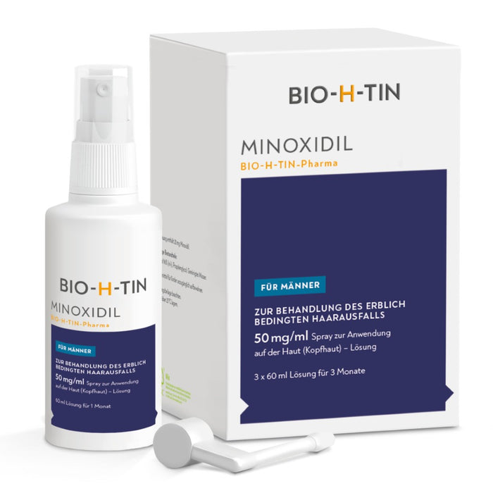 BIO-H-TIN Minoxidil Spray für Männer, 180 ml Lösung