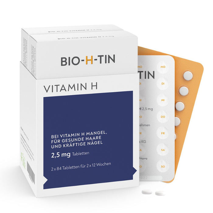 BIO-H-TIN Vitamin H Tabletten 2,5 mg beugen einem Mangel an Vitamin H vor, 84 St. Tabletten