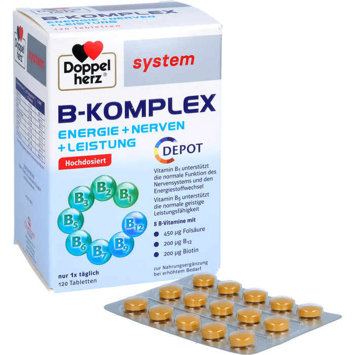 Doppelherz system B-Komplex Tabletten Energie + Nerven + Leistung, 120 St. Tabletten