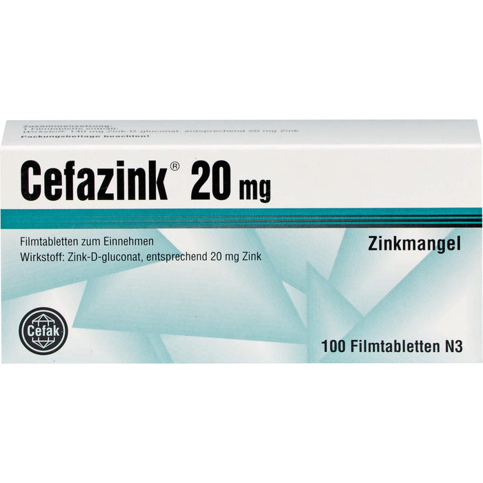 Cefazink 20 mg Filmtabletten bei Zinkmangel, 100 St. Tabletten