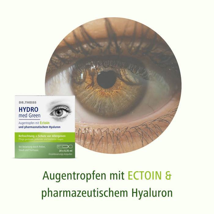 DR. THEISS Hydro med Green Augentropfen mit Ectoin zur Befeuchtung, 20 St. Einzeldosispipetten
