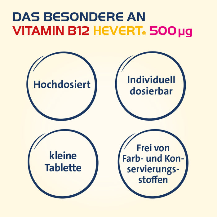 Vitamin B12 Hevert 500 µg Tabletten, 120 St. Tabletten