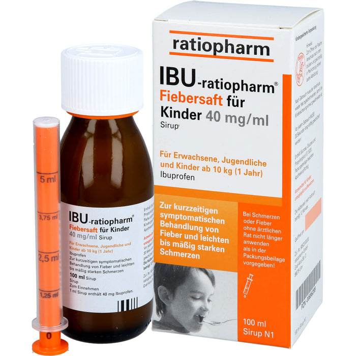 IBU-ratiopharm Fiebersaft für Kinder 4 %, 100 ml Lösung