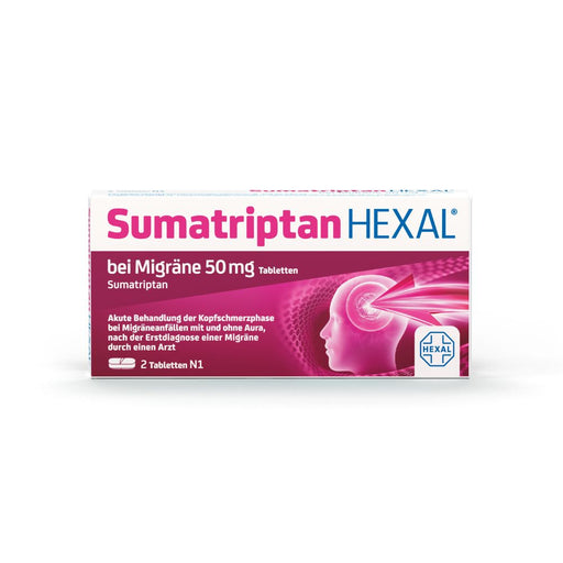 Sumatriptan HEXAL® bei Migräne 50 mg Tabletten, 2 St. Tabletten