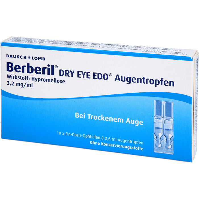 Berberil Dry Eye EDO Augentropfen bei trockenem Auge, 10 pcs. Single-dose pipettes