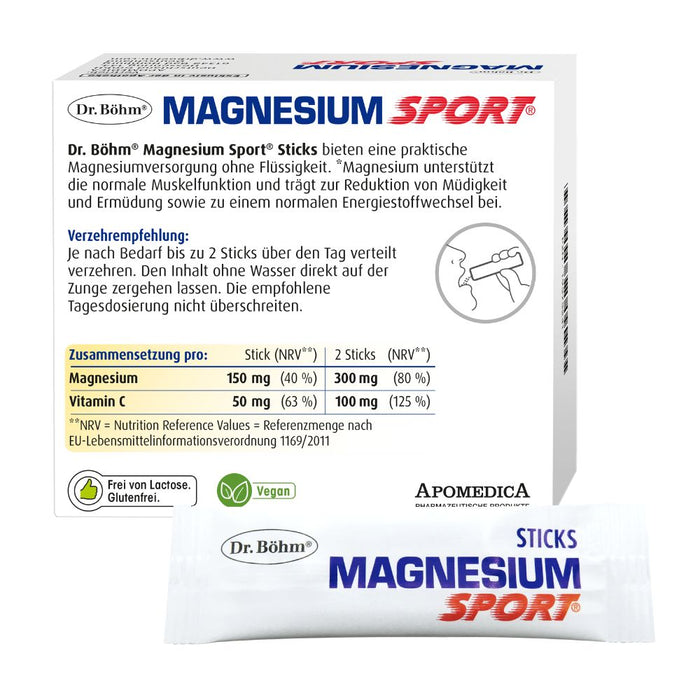 Dr. Böhm Magnesium Sport Sticks, 20 St. Direktgranulat
