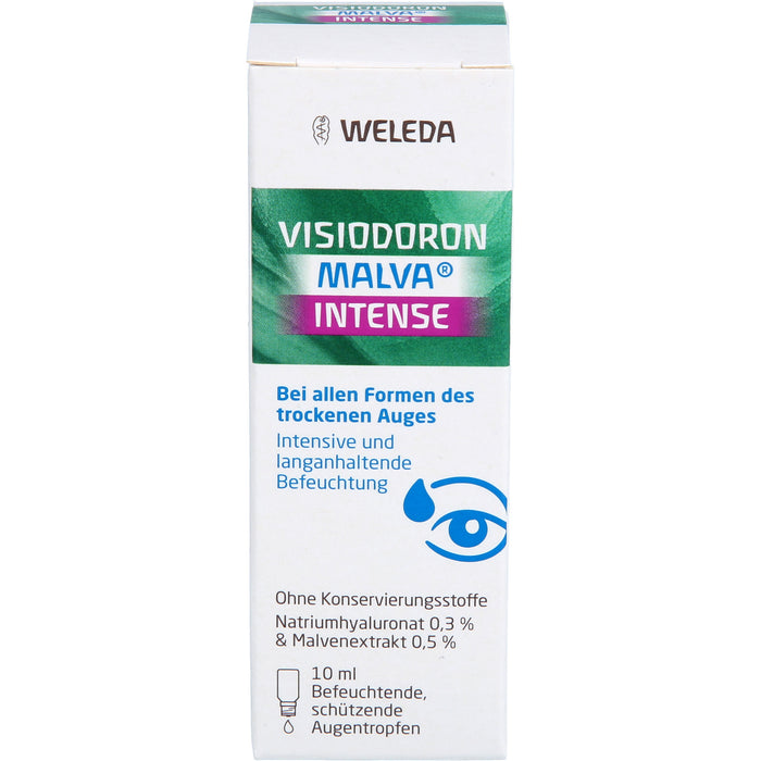 WELEDA Visiodoron Malva Intense befeuchtende Augentropfen bei trockenen Augen, 10 ml Lösung