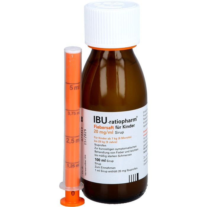 IBU-ratiopharm Fiebersaft für Kinder 2 % Sirup, 100 ml Lösung