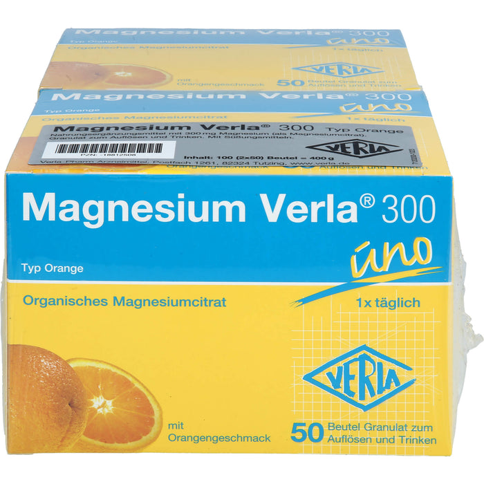 VERLA Magnesium 300 Trinkgranulat mit Orangengeschmack, 100 St. Beutel