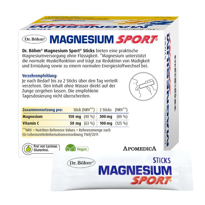Dr. Böhm Magnesium Sport Sticks, 40 St. Direktgranulat