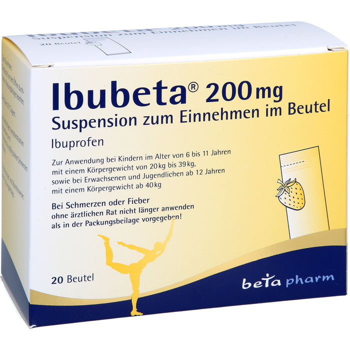 Ibubeta 200 mg Suspension bei Schmerzen oder Fieber, 20 St. Beutel