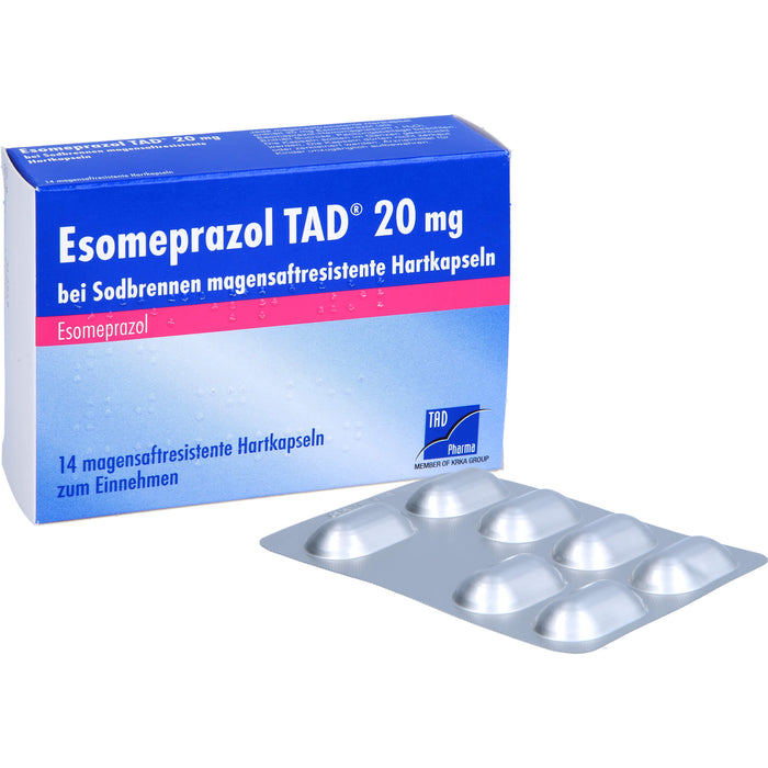 Esomeprazol TAD  20 mg bei Sodbrennen magensaftresistente Hartkapseln, 14 St. Kapseln
