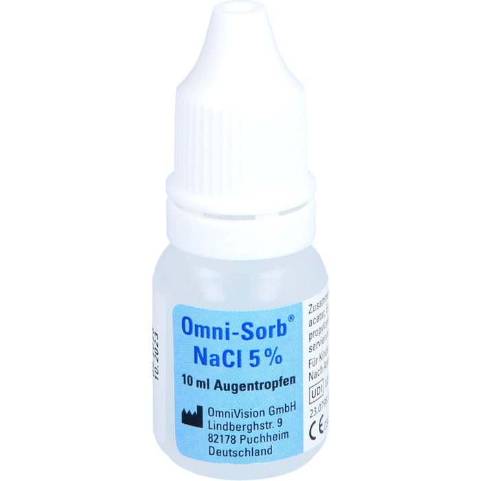 Omni-Sorb Augentropfen zur Entquellung von Hornhautödemen  und zur Wiederherstellung des osmotischen Hornhautgleichgewichts, 10 ml Lösung