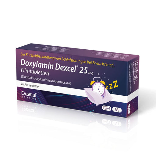Doxylamin Dexcel 25 mg zur Kurzzeitbehandlung von Schlafstörungen bei Erwachsenen, 10 St. Tabletten