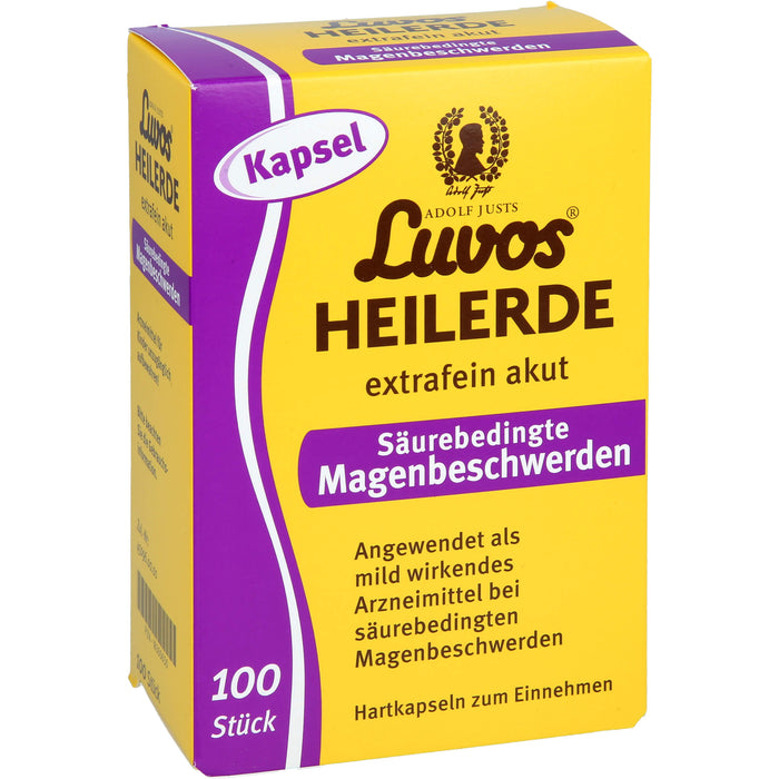 Luvos Heilerde extrafein akut Hartkapseln bei säurebedingten Magenbeschwerden, 100 St. Kapseln