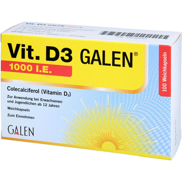 VIT. D3 Galen 1000 I.E. Weichkapseln, 100 St. Kapseln