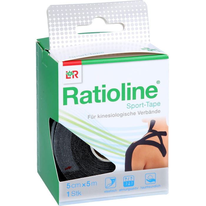 Ratioline Sport-Tape 5 cm x 5 m schwarz, 1 St. Verband