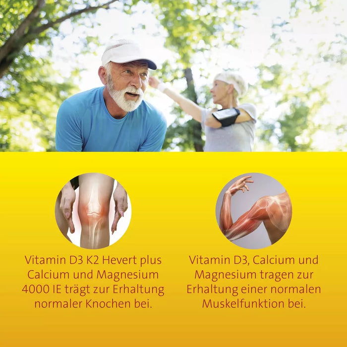 Vitamin D3 K2 Hevert® plus Calcium und Magnesium 4000 IE, 60 St., 60 St. Kapseln