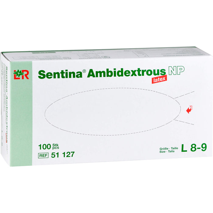 Sentina Ambidextrous Latex Gr. L unsterile Untersuchungshandschuhe, 100 St. Handschuhe