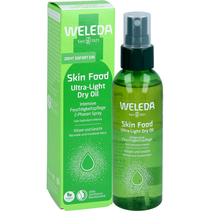 WELEDA Skin Food Ultra-Light Dry Oil sofortiger Glow & intensive Feuchtigkeit, 100 ml Öl