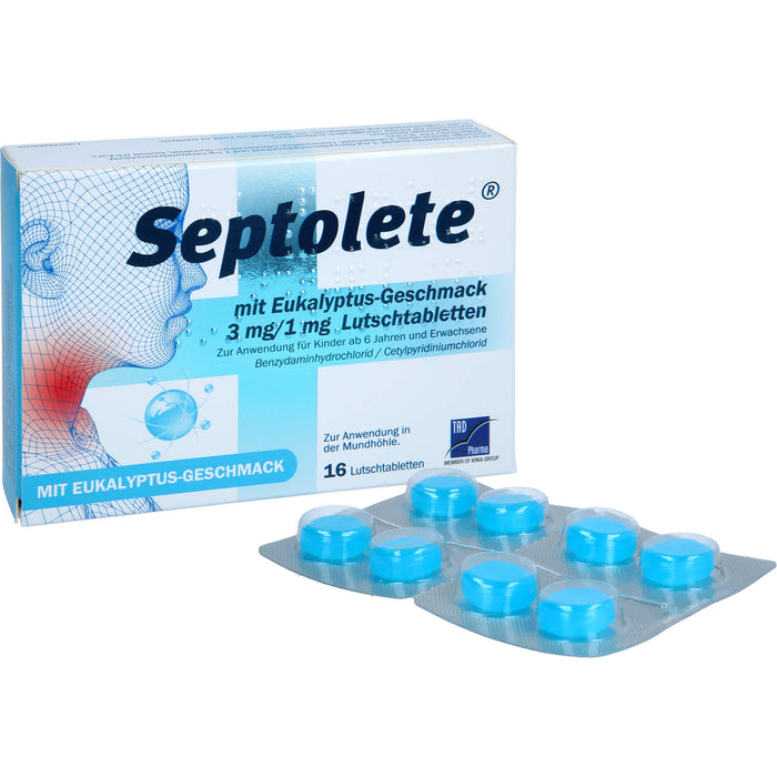 Septolete mit Eukalyptus-Geschmack 3 mg / 1 mg Lutschtabletten, 16 St. Tabletten